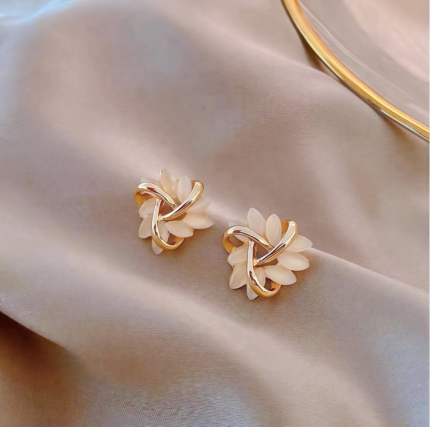 Ross Gold Trinity Blossom Studs