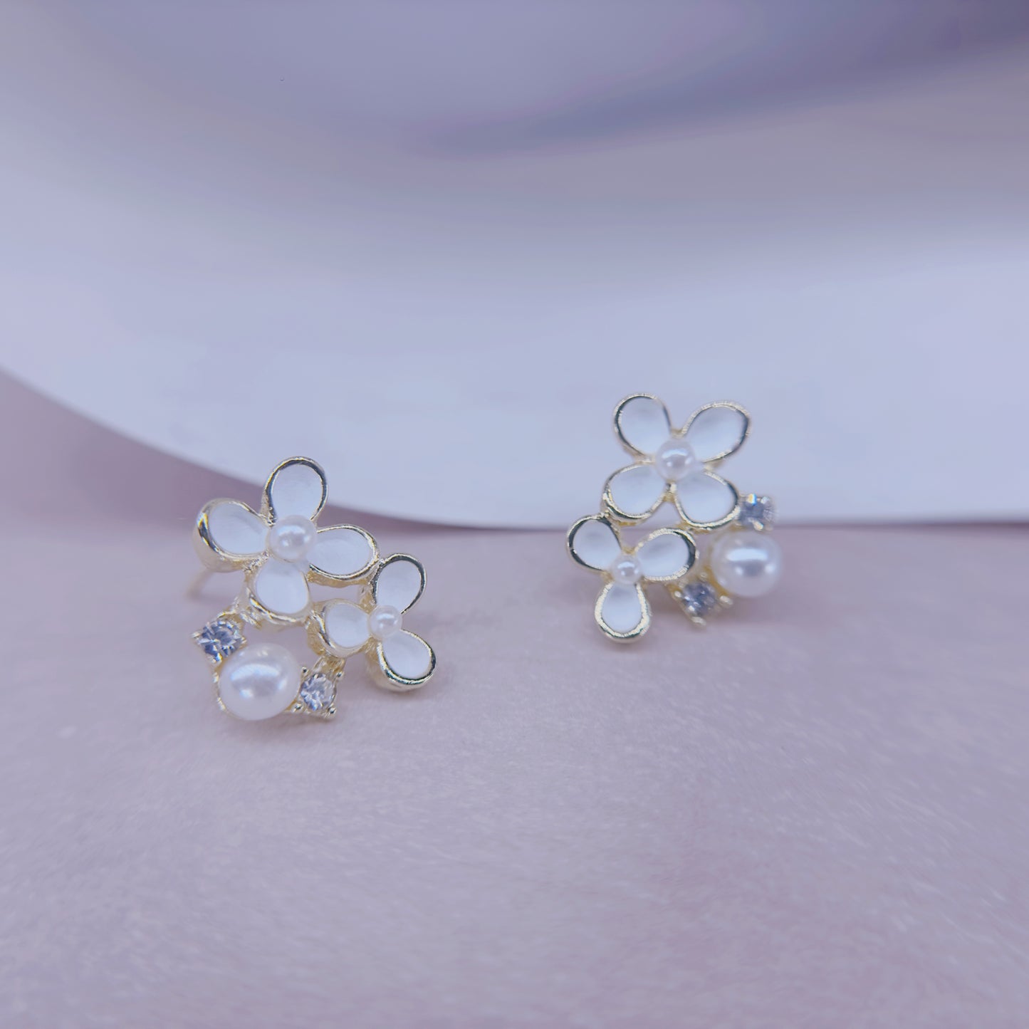 Mary Wooding Floral Garden Stud Earrings